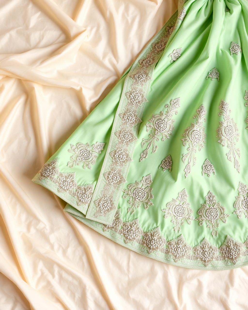 Mint Zardozi Lehenga